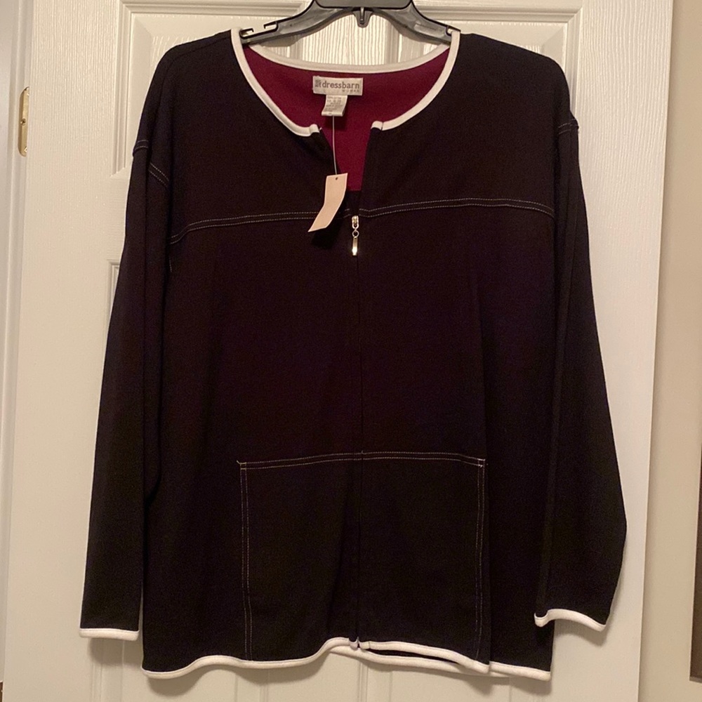 Dressbarn zippered long sleeve top